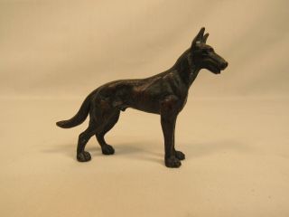 Vintage Bronze German Shepard Dog Figurine Hallmarked Austria Highly Detailed