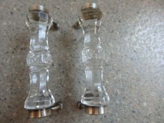 Antique Solid Silver & Cut Glass Knife Rests By Wv&s Chester 1930
