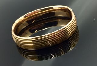 Vtg Antique Victorian Bates & B 14k Gold Filled Bangle Bracelet Estate Jewelry