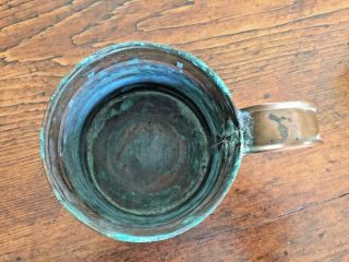 Vintage Copper Tankard Style Mug Cup ' My cup runneth over ' Signed by Maker 2