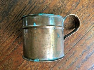 Vintage Copper Tankard Style Mug Cup ' My cup runneth over ' Signed by Maker 3