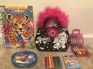 Vintage Lisa Frank Angel Kitty And Hunter Stickers And Art Bundle