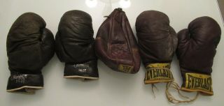 Old Vintage Everlast 12oz Fight Boxing Gloves Champion Sports 14oz - 4lb Ball