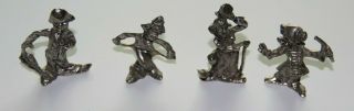 PEWTER Clowns / Circus Characters Set of Four (4) Figurines 3