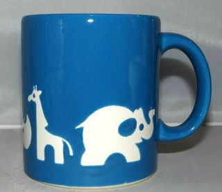 Waechtersbach Spain Blue Zoo Animals 12oz.  Coffee Mug Tea Cup Giraffe Elephant
