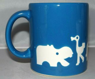 Waechtersbach Spain Blue ZOO ANIMALS 12oz.  Coffee Mug Tea Cup Giraffe Elephant 3