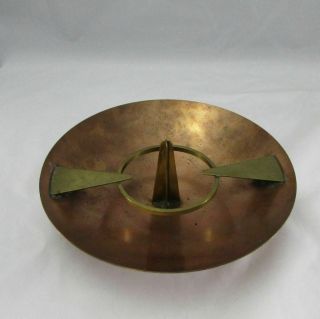 Mid 20th Century Modern Mixed Metal Copper & Brass Bowl By Ben Lorenz Nyc 1950 