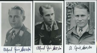 Alfred Grislawski Signed Photo.  Luftwaffe Ace.  Jg - 1,  50,  52.  132 Kills Bf - 109