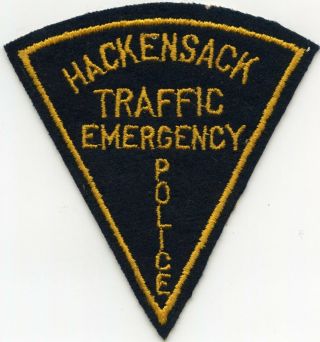 Old Vintage Felt Hackensack Jersey Nj Traffic Emergency Police Patch