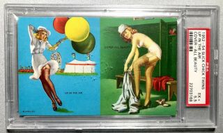 1952 Exhibit Slick Chick Twins Pin - Up Psa 5.  5 Ex,  Up In The Air Cover All Beauty