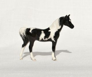 Tiny SM Black and White Paint Pinto Half Arabian Horse Ceramic China Figurine 2