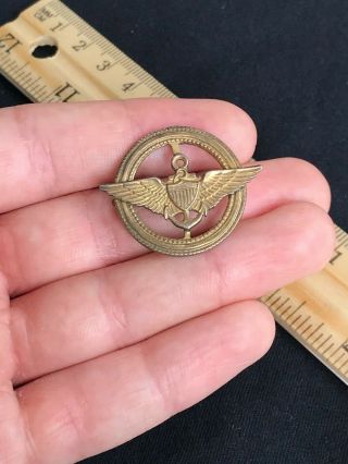 Wwii Sterling Silver Navy Naval Aviator Pilot Wings Badge Award Brooch Pin