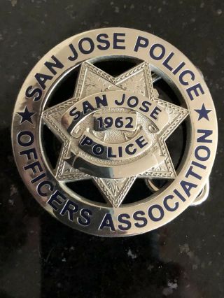 1962 San Jose California Police Officers Badge Type Belt Buckle