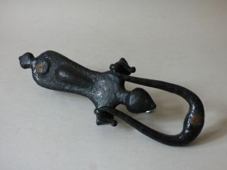 Old Heavy Collectable Architectural Black Cast Iron Door Knocker Uk P,  P