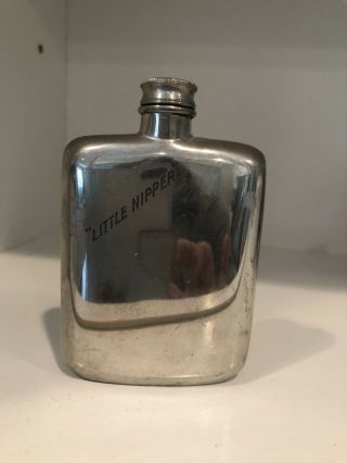 Prohibition Era " Little Nipper " 2 Oz.  Pewter Hip Flask Abercrombie & Fitch