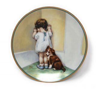 In Disgrace Bessie Pease Gutmann Collector Plate Porcelain Girl & Dog