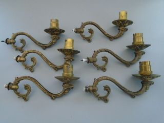 VINTAGE CHANDELIER 6 CAST BRASS LIGHT BRANCH ARMS FOR SPARES & REPAIR 3