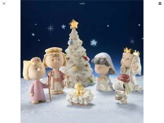 Lenox Peanuts The Christmas Pageant Nativity Scene 7 Piece Set