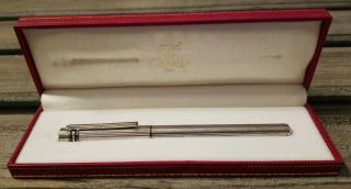 Vintage Must De Cartier Silver Calligraphy Pen