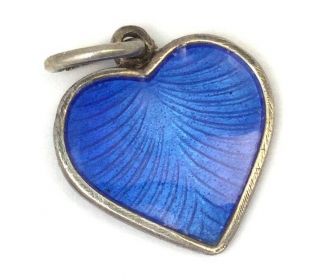 Vintage Sterling Silver Heart Charm Blue Enamel Volmer Bahner Vb Denmark