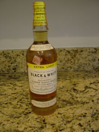 Rare Bottle Of Black & White Blended Scotch Whiskey