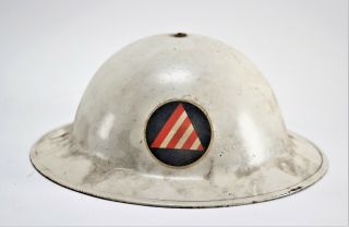 Us Wwii Civil Defense Steel Air Raid Warden Helmet Headliner & Chin Strap