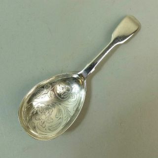 Victorian Antique Silver Tea Caddy Spoon Charles Boynton Lond.  1851 - 14.  7 Grams
