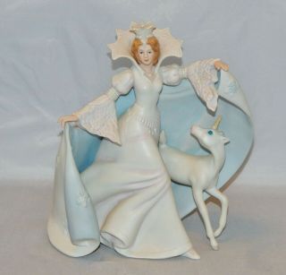 1993 Enesco Elusive Legend Snow Queen Unicorn Figurine By Gg Santiago
