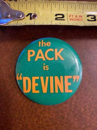 Vintage 1970’s Green Bay Packers Button Pin Back,  The Pack Is “devine”