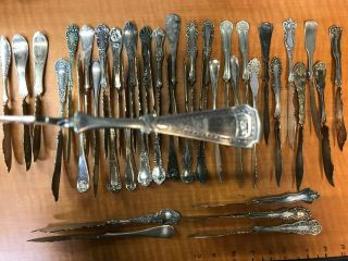 40 Pc Antique Silverplated Twisted Butter Knifes Craft Use Or Resale