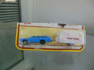 Vintage Yatming Ford Station Wagon With Camper M/nm In Cut Card Blister 1015