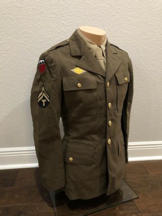 Pristine Ww2 Us Army 76th Infantry Division Uniform Coat Jacket Tunic Eto Sz 36