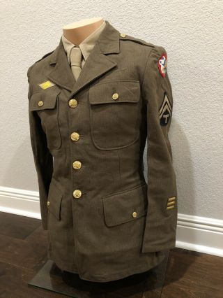 Pristine WW2 US Army 76th Infantry Division Uniform Coat Jacket Tunic ETO Sz 36 2