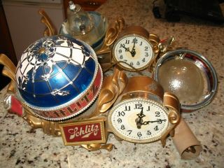 Vintage Schlitz Globe Revolving Motion Lighted Beer Sign Clock,  Parts