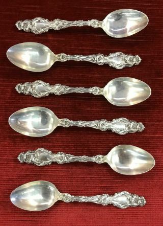 Sterling Gorham Whiting Lily Demitasse Spoons 4 " - Set Of 6