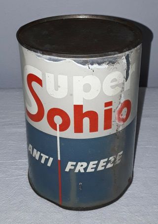 Sohio Anti Freeze One Quart Oil Can Full