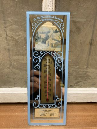 Vintage Central Dairy Advertising Thermometer Muncie Bluffton In Old Phone 50s