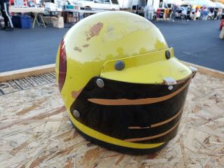 Vintage Bell 120 Motorcycle Helmet,  Custom Paint,  6 7/8,  1970 Snell,  Fair Poor.