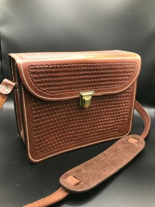 Vintage Thick Leather Shooting Bag Skeet Clays Shells Shoulder Bag