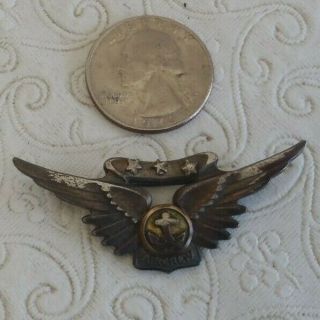 Vintage Ww 2 Us Navy Air Crew Wings Pin Sterling Silver By Amico