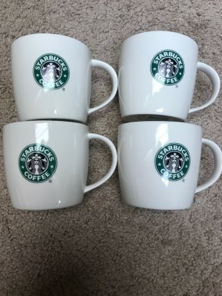 Set Of 4 Starbucks 2008 Bone China Siren Mermaid Logo 12oz Coffee Mug Cups 2