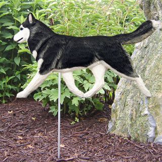 Siberian Husky Outdoor Garden Dog Sign Hand Painted Figure Black/white