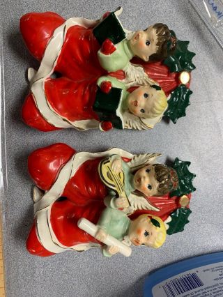 Vtg Sister Girl Angels In Christmas Stocking Wall Plaque 1 Is