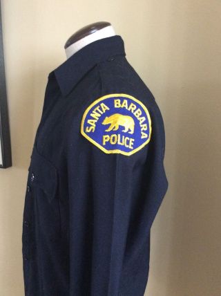 Vtg Santa Barbara California Police Department Patch Blue Gold Right Left Bear