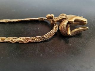 MMA Egyptian Revival Gold Rams head\cobra with 24 inch necklace 2