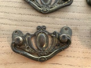 Antique Set Of 6 Brass Drawer Pull Handles Architectural Salvage 3