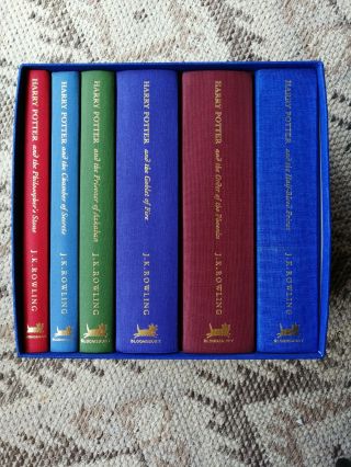Rare Signed Harry Potter Deluxe First Edition 6 Book Fabric Hardback Jk Rowling