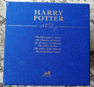 RARE Signed Harry Potter Deluxe First Edition 6 Book fabric hardback JK Rowling 2
