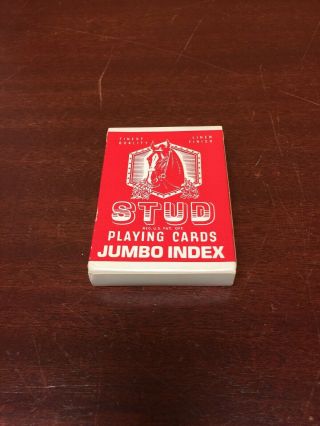 Vintage Stud Playing Cards Jumbo Index Red Linen Finish Walgreen Co.