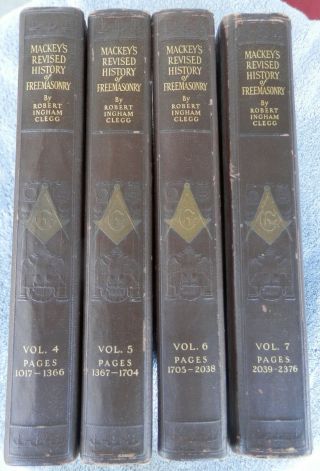 Mackey’s History Of Freemasonry,  Illustrated,  4 - Volume Partial Set,  1921 Masons